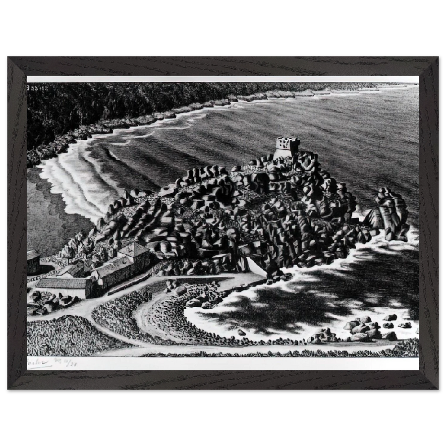 GULF OF PORTO CORSICA DECEMBER 1933 1933 by MC Escher — Framed art print at Zephyeer
