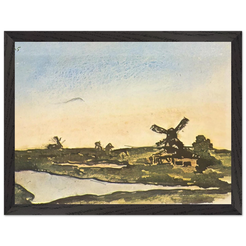 Dutch landscape with windmills by Pablo Picasso — Framed art print at Zephyeer