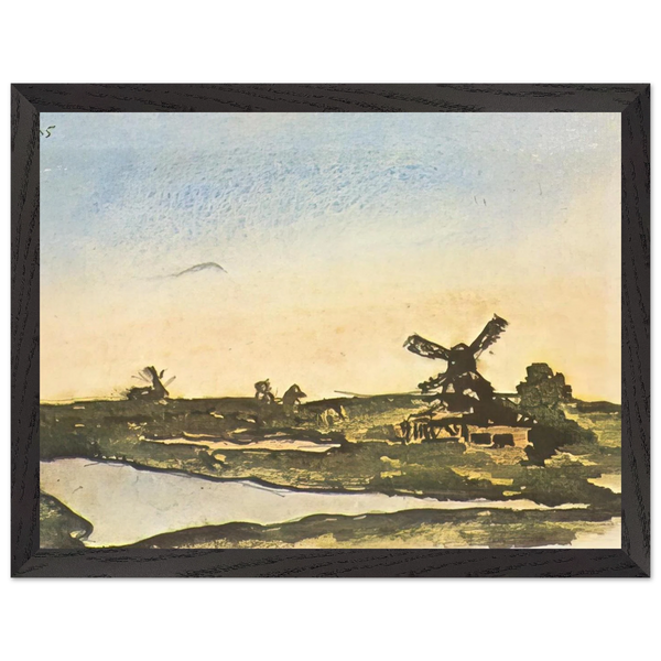Dutch landscape with windmills by Pablo Picasso — Framed art print at Zephyeer