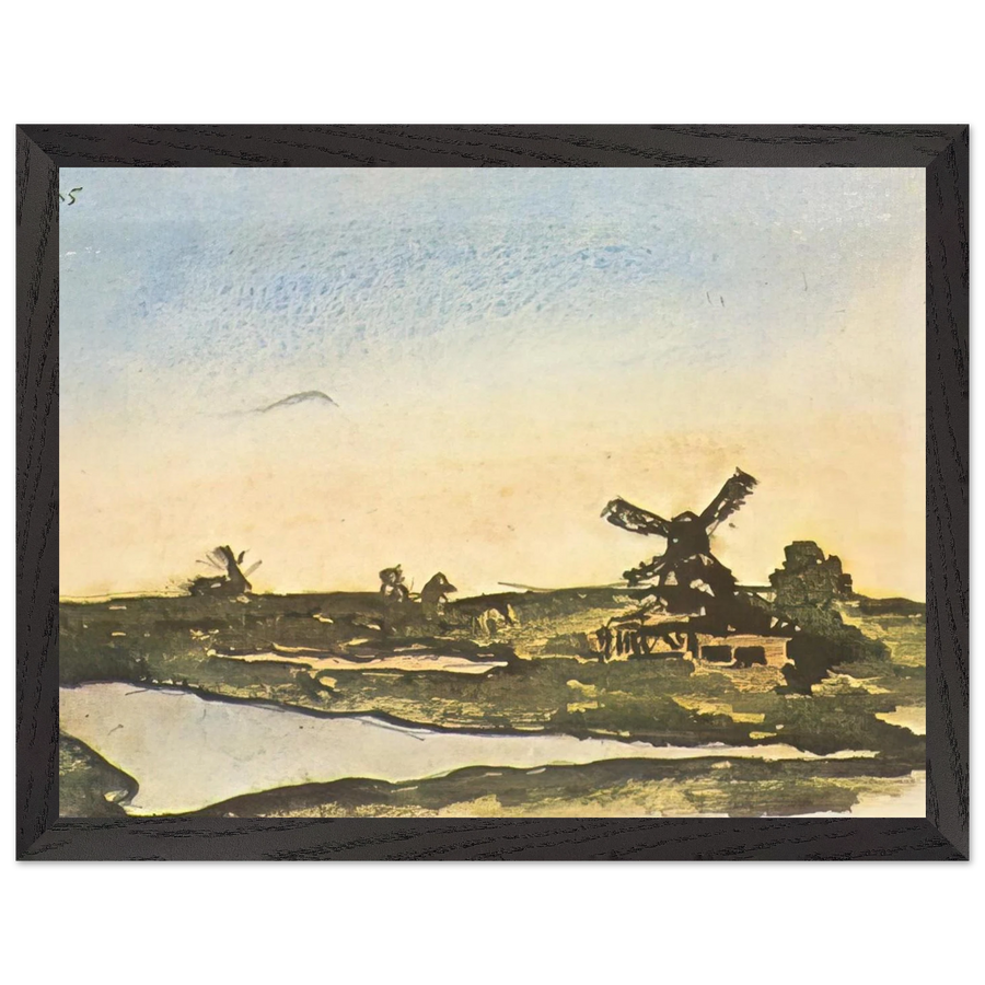 Dutch landscape with windmills by Pablo Picasso — Framed art print at Zephyeer