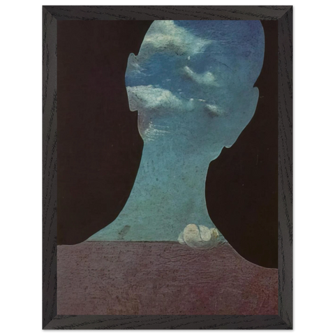 MAN WITH HIS HEAD FULL OF CLOUDS by Salvador Dali — Framed art print at Zephyeer