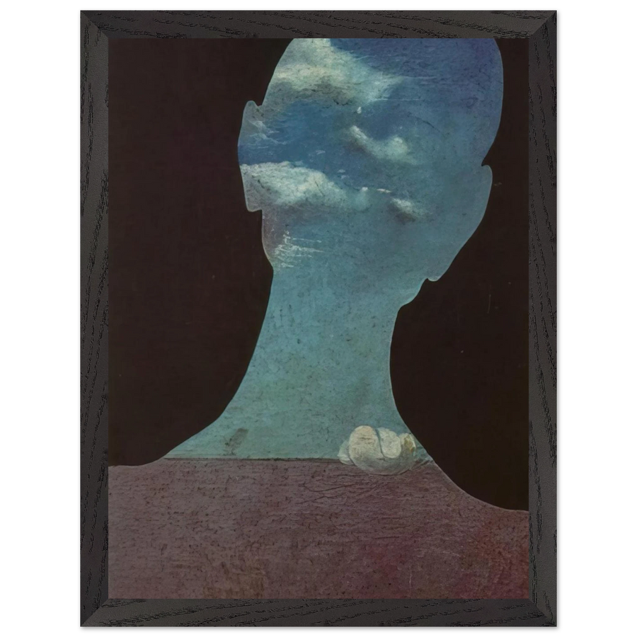 MAN WITH HIS HEAD FULL OF CLOUDS by Salvador Dali — Framed art print at Zephyeer