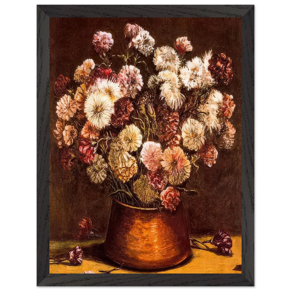STILL LIFE WITH FLOWERS IN COPPER BOWL by Giorgio de Chirico — Framed art print at Zephyeer