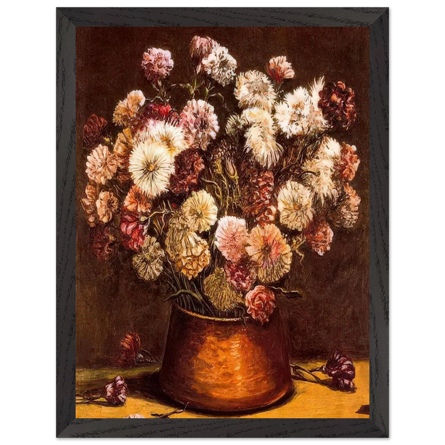 STILL LIFE WITH FLOWERS IN COPPER BOWL by Giorgio de Chirico — Framed art print at Zephyeer