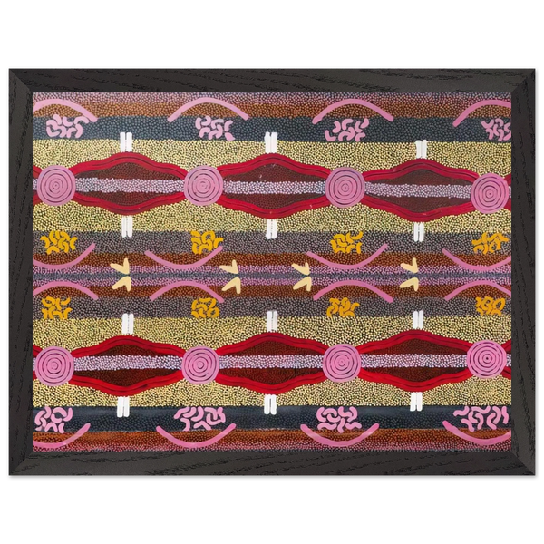 Rock Wallaby  Lightning Dreaming, Mount Wedge - 1995 by Clifford Possum Tjapaltjarri — Framed art print at Zephyeer