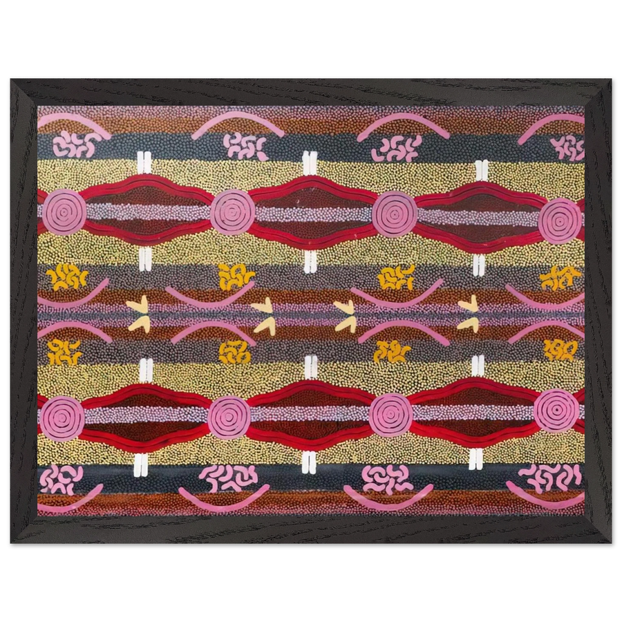 Rock Wallaby  Lightning Dreaming, Mount Wedge - 1995 by Clifford Possum Tjapaltjarri — Framed art print at Zephyeer