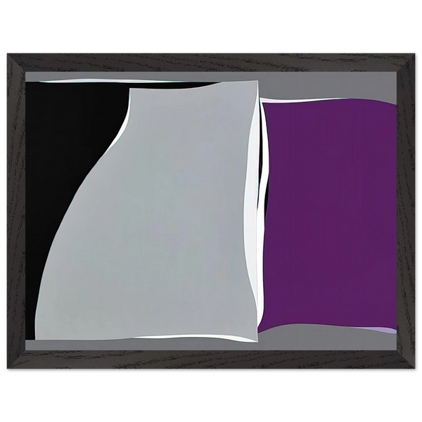 Black  Gray Curves with Purple - 1960 by Karl Benjamin — Framed art print at Zephyeer