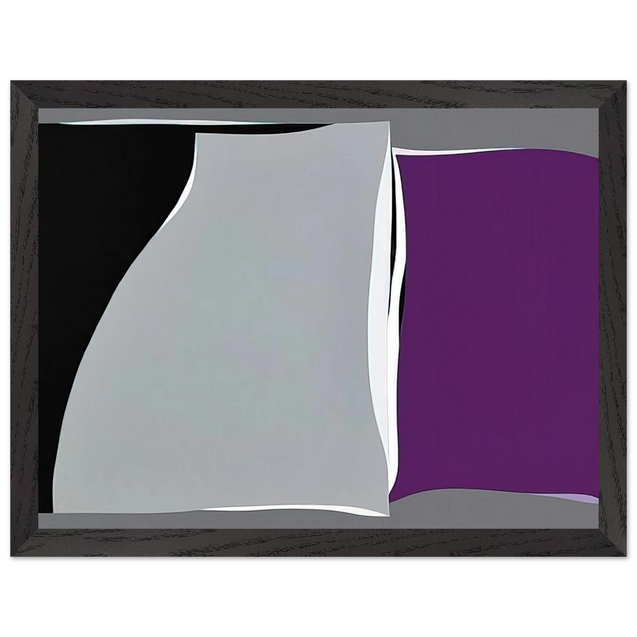 Black  Gray Curves with Purple - 1960 by Karl Benjamin — Framed art print at Zephyeer
