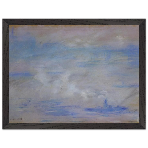 Boats on the Thames, Fog Effect by Claude Monet — Framed art print at Zephyeer