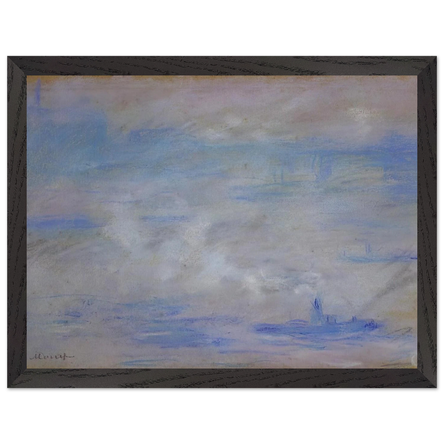 Boats on the Thames, Fog Effect by Claude Monet — Framed art print at Zephyeer