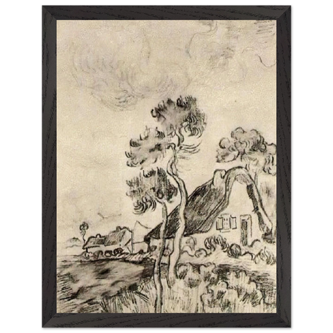 Cottages and Trees by Vincent van Gogh — Framed art print at Zephyeer
