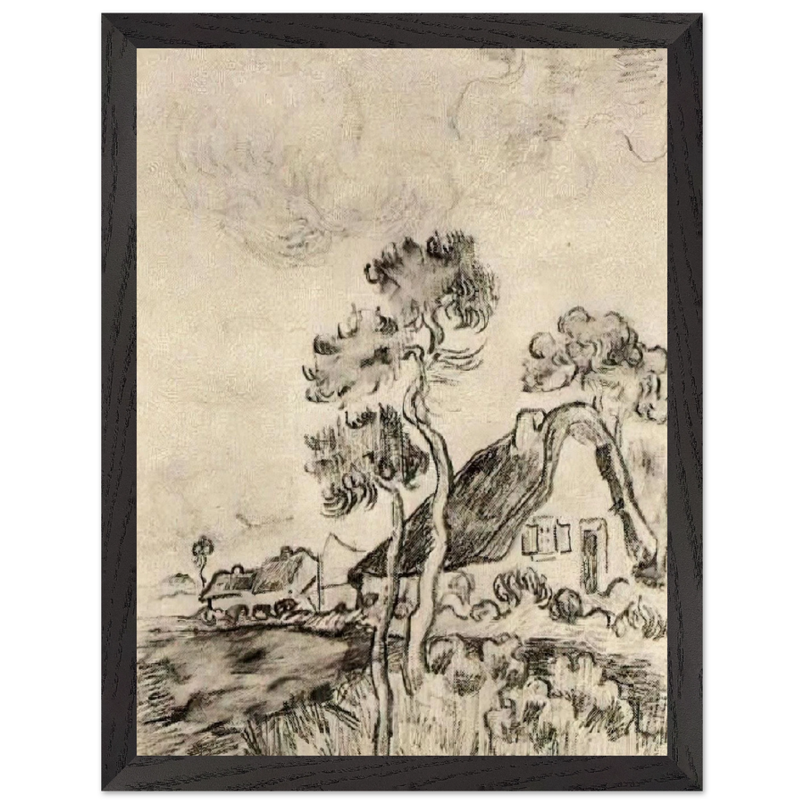 Cottages and Trees by Vincent van Gogh — Framed art print at Zephyeer