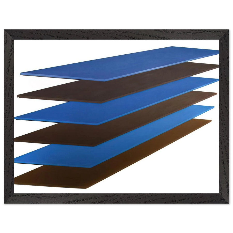Brown and Blue Plank - 1968 by Thomas Downing — Framed art print at Zephyeer