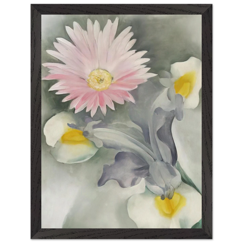 Pink Daisy with Iris by Georgia O'Keeffe — Framed art print at Zephyeer
