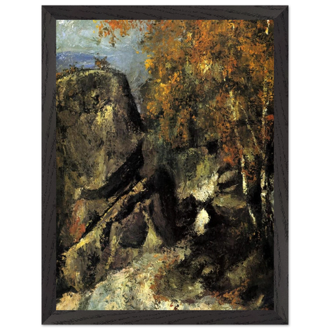 Rock in the Forest of Fontainbleau by Paul Cézanne — Framed art print at Zephyeer