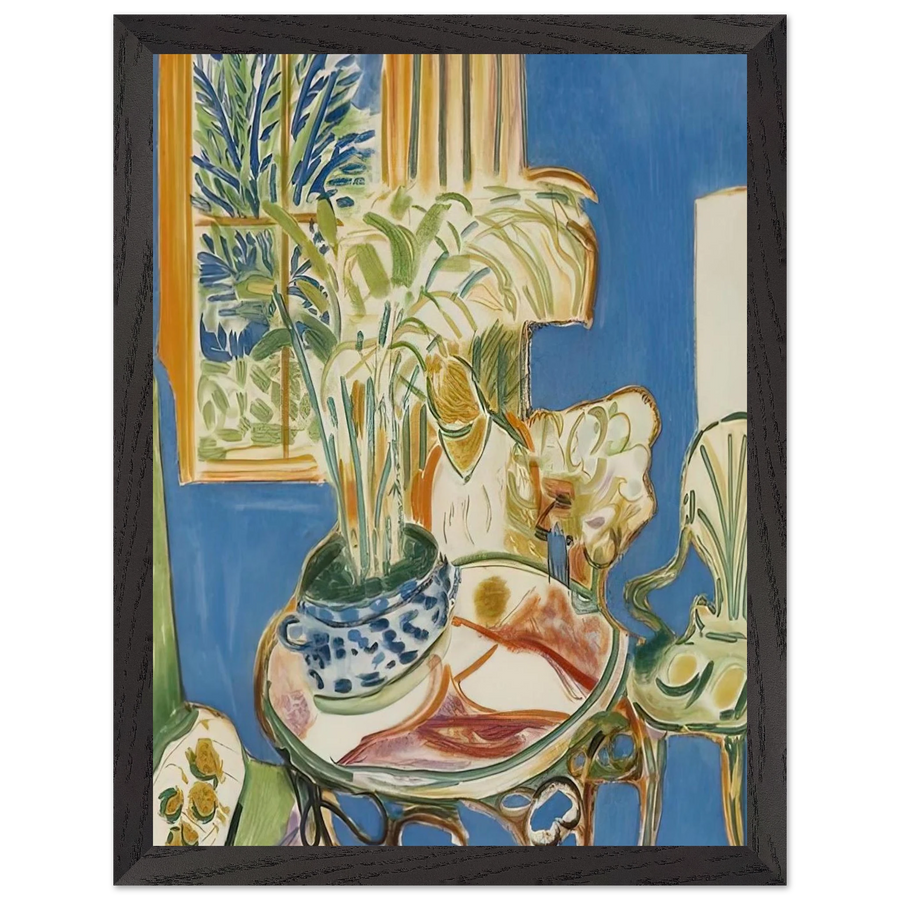 BLUE INTERIOR 1947 by Henri Matisse — Framed art print at Zephyeer