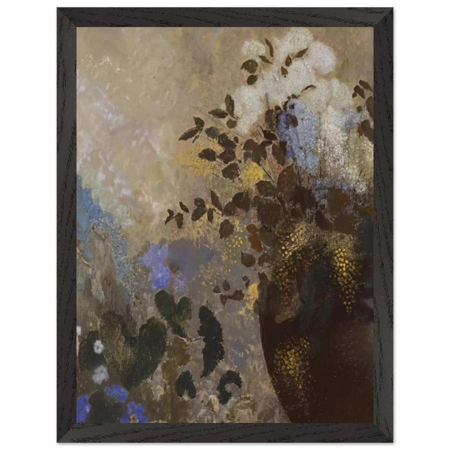 FLOWERS IN A BLACK VASE by Odilon Redon — Framed art print at Zephyeer