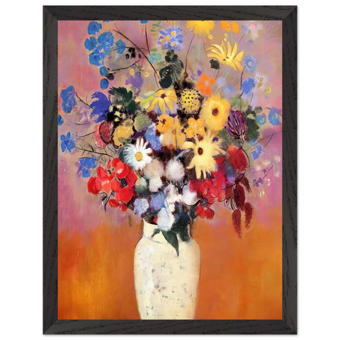 WHITE VASE WITH FLOWERS 1916 by Odilon Redon — Framed art print at Zephyeer