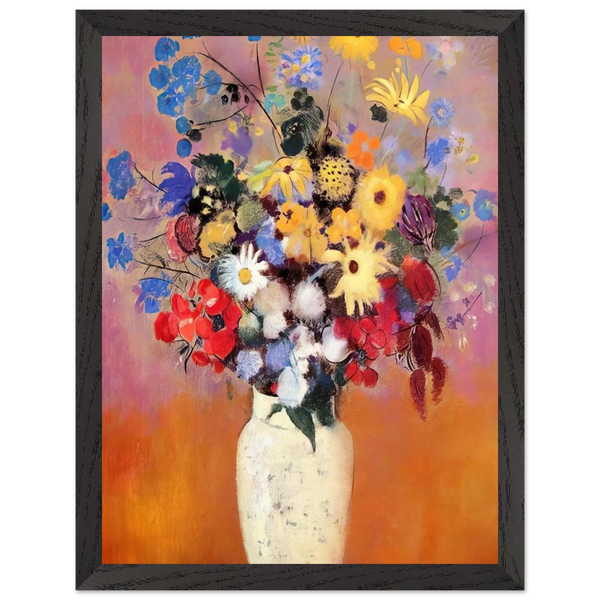 WHITE VASE WITH FLOWERS 1916 by Odilon Redon — Framed art print at Zephyeer