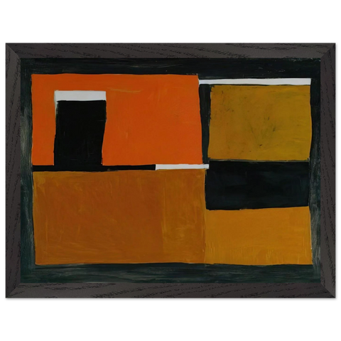 Orange, Black and White Composition - 1953 by William Scott — Framed art print at Zephyeer