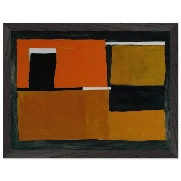 Orange, Black and White Composition - 1953 by William Scott — Framed art print at Zephyeer