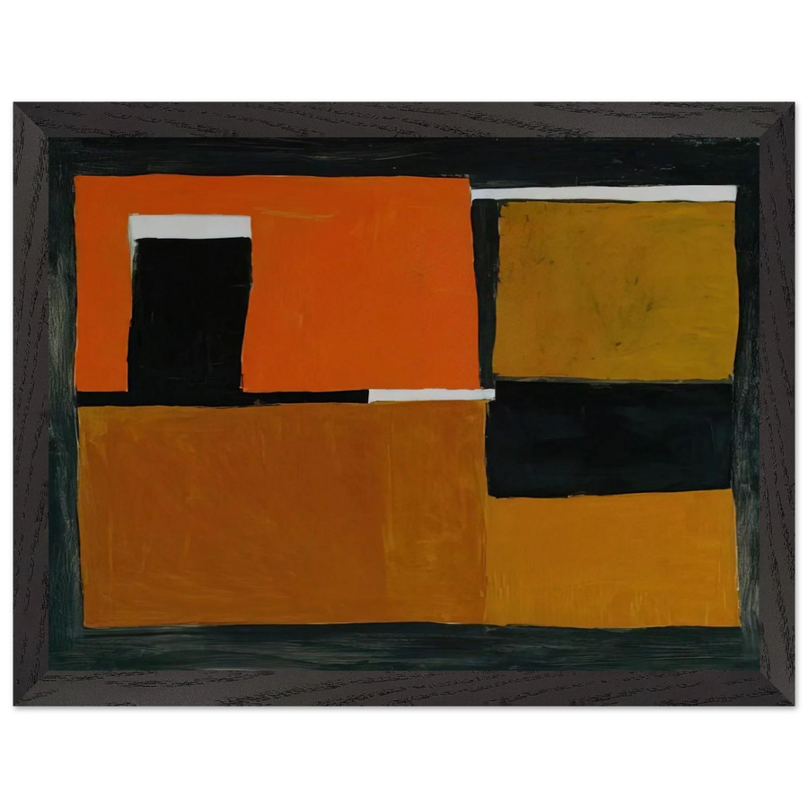 Orange, Black and White Composition - 1953 by William Scott — Framed art print at Zephyeer