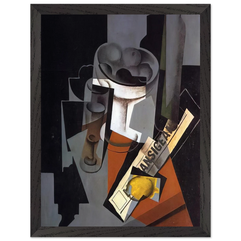 STILL LIFE WITH NEWSPAPER 1916 1 by Juan Gris — Framed art print at Zephyeer