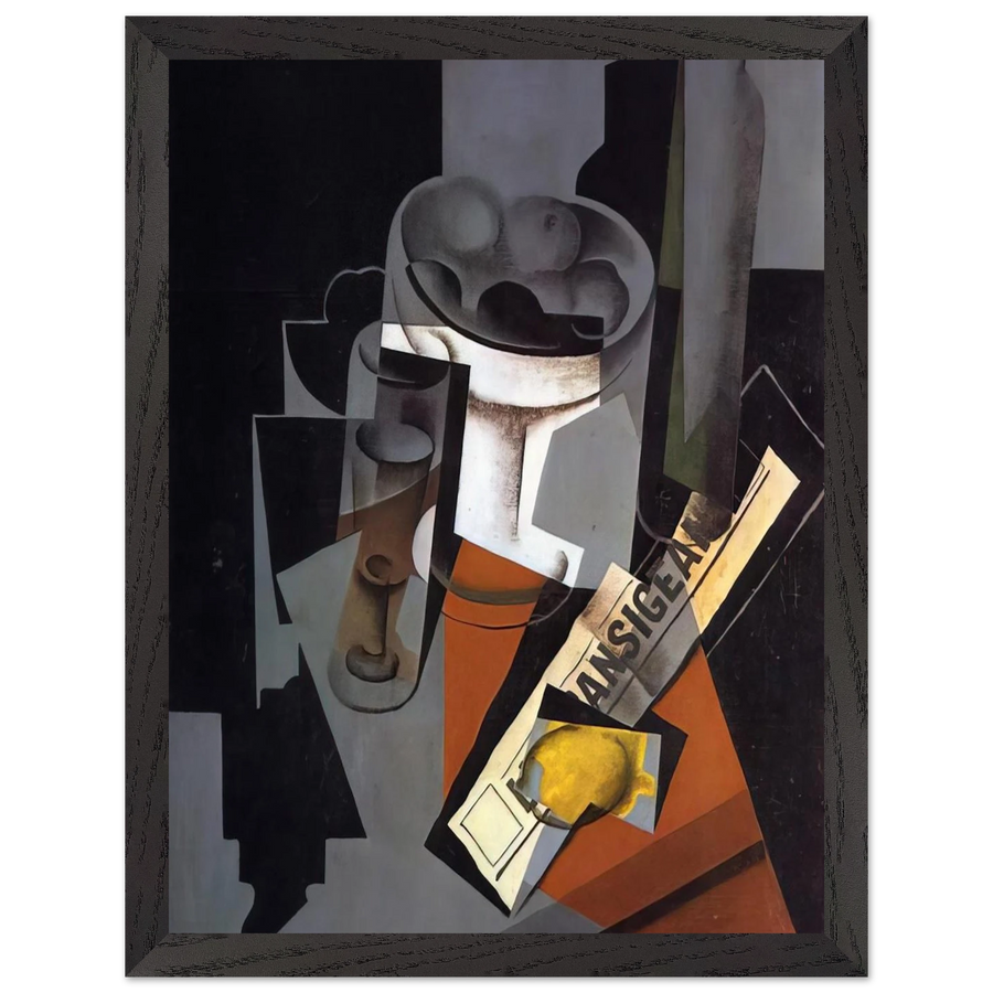 STILL LIFE WITH NEWSPAPER 1916 1 by Juan Gris — Framed art print at Zephyeer