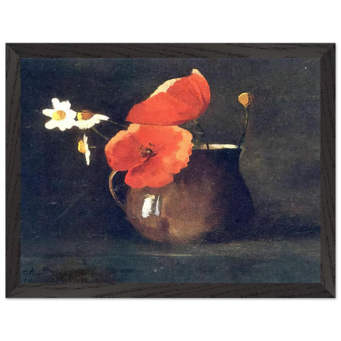 FLOWERS IN GREEN VASE by Odilon Redon — Framed art print at Zephyeer