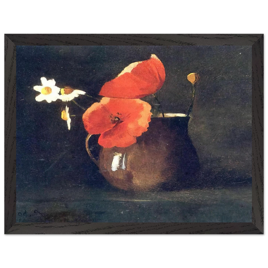 FLOWERS IN GREEN VASE by Odilon Redon — Framed art print at Zephyeer