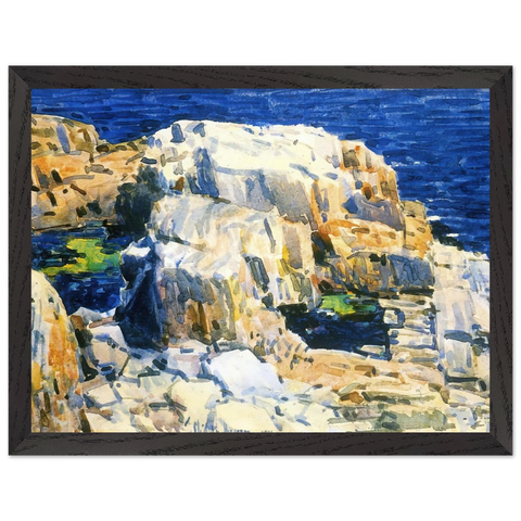 Rocks at Appledore by Childe Hassam — Framed art print at Zephyeer