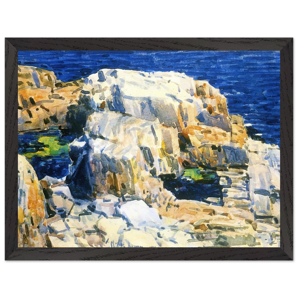 Rocks at Appledore by Childe Hassam — Framed art print at Zephyeer
