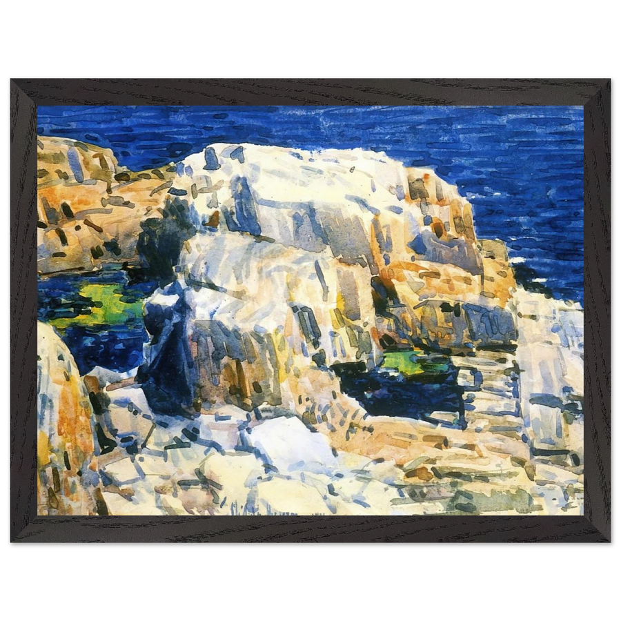 Rocks at Appledore by Childe Hassam — Framed art print at Zephyeer
