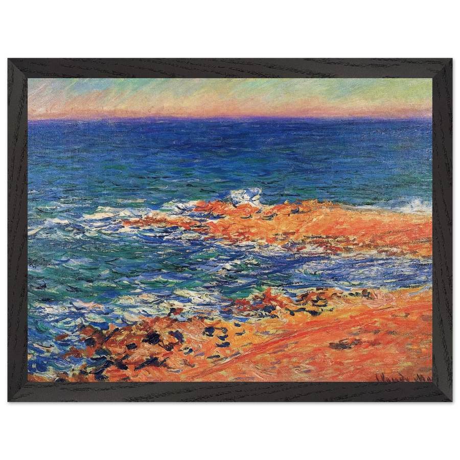 The Big Blue Sea in Antibes by Claude Monet — Framed art print at Zephyeer