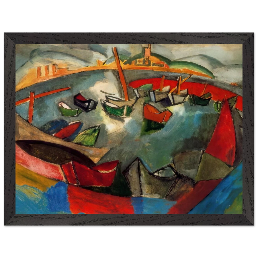 BOATS IN MARSEILLE 1908 by Raoul Dufy — Framed art print at Zephyeer