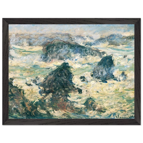 Storm on the Cote de Belle-Ile by Claude Monet — Framed art print at Zephyeer