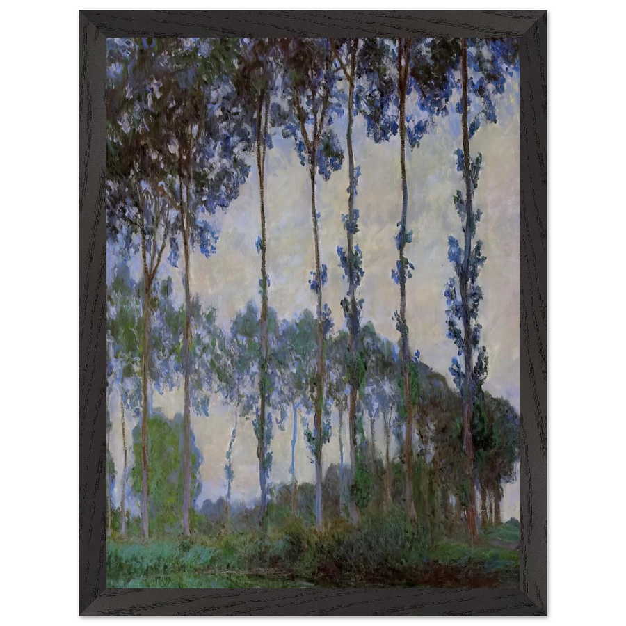 Poplars on the Banks of the River Epte, Overcast Weather by Claude Monet — Framed art print at Zephyeer