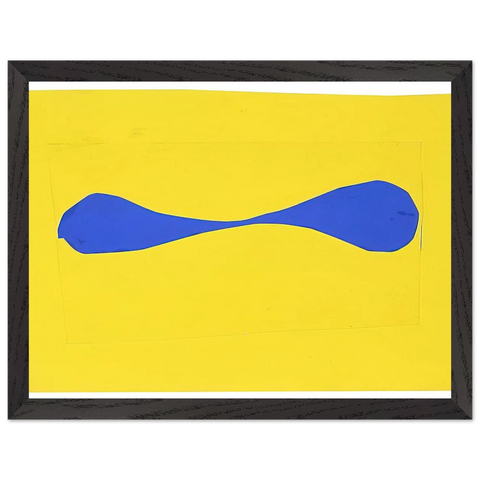 Blue Form on Yellow by Ellsworth Kelly — Framed art print at Zephyeer