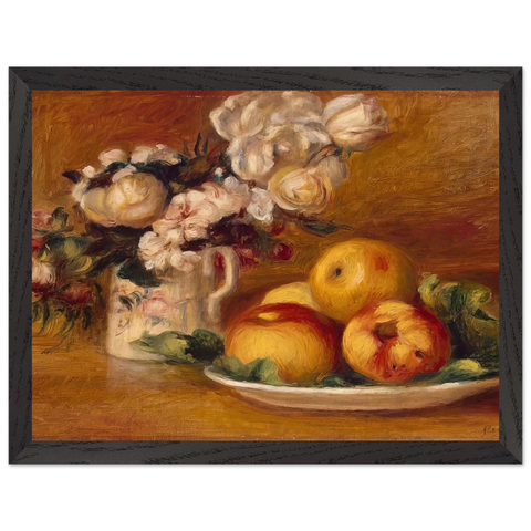Apples and Flowers by Pierre-Auguste Renoir — Framed art print at Zephyeer