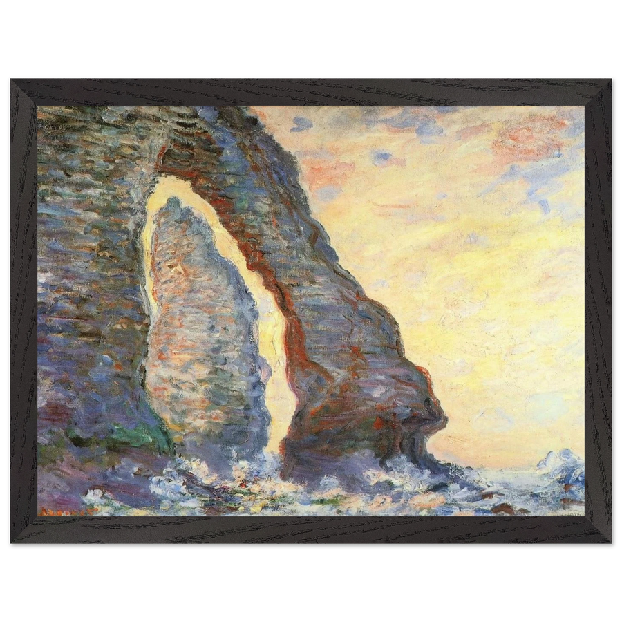 The Rock Needle Seen through the Porte d'Aval by Claude Monet — Framed art print at Zephyeer