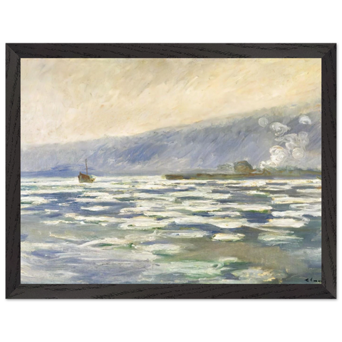 Ice, Lock Port Villez by Claude Monet — Framed art print at Zephyeer