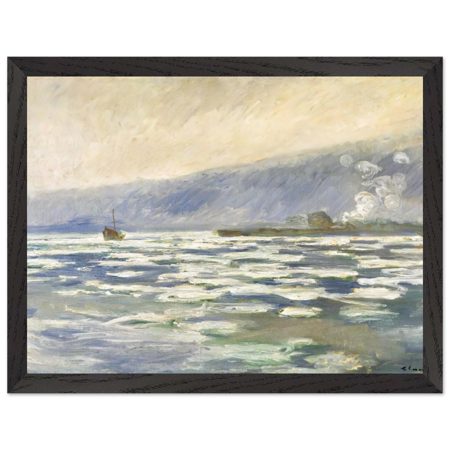 Ice, Lock Port Villez by Claude Monet — Framed art print at Zephyeer