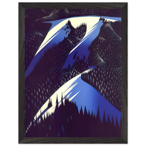 Black Evergreen Forest by Eyvind Earle — Framed art print at Zephyeer
