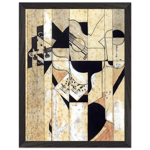 GUITAR AND GLASS 1912 by Juan Gris — Framed art print at Zephyeer