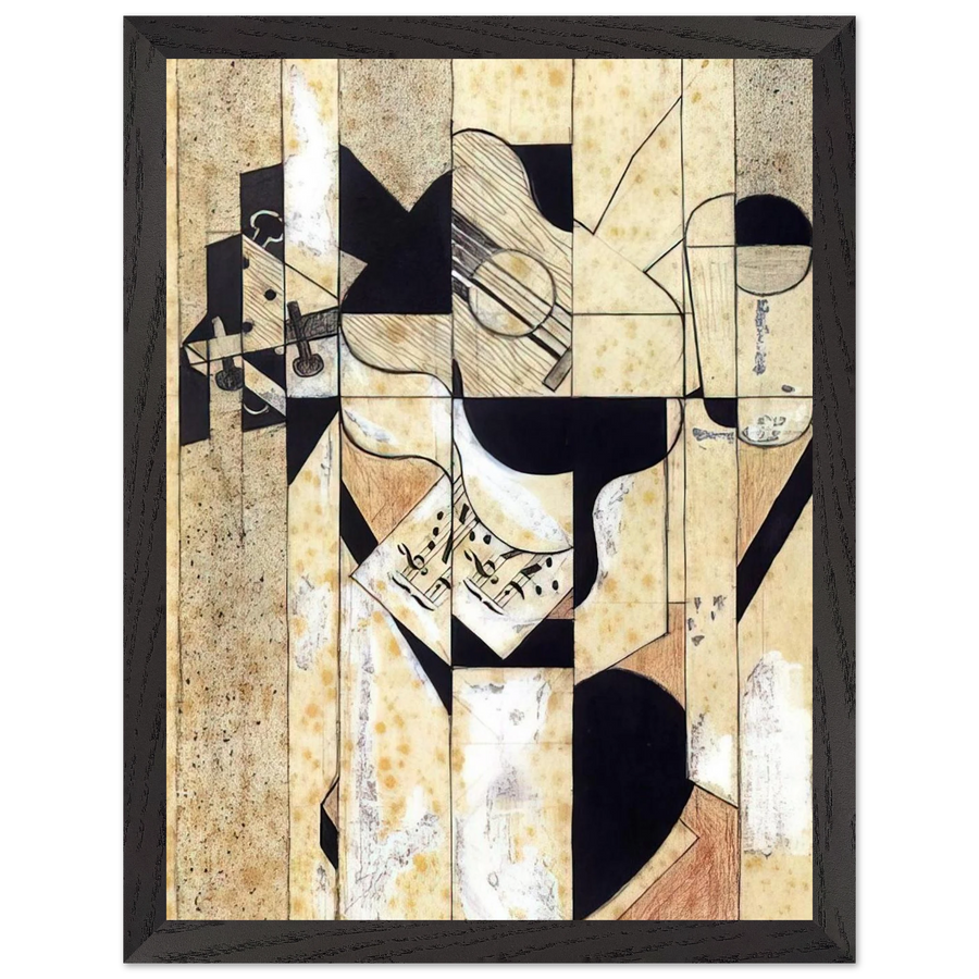 GUITAR AND GLASS 1912 by Juan Gris — Framed art print at Zephyeer