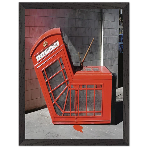 VANDALISED PHONE BOX 2005 by Banksy — Framed art print at Zephyeer