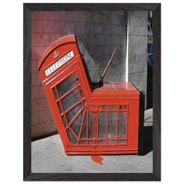 VANDALISED PHONE BOX 2005 by Banksy — Framed art print at Zephyeer