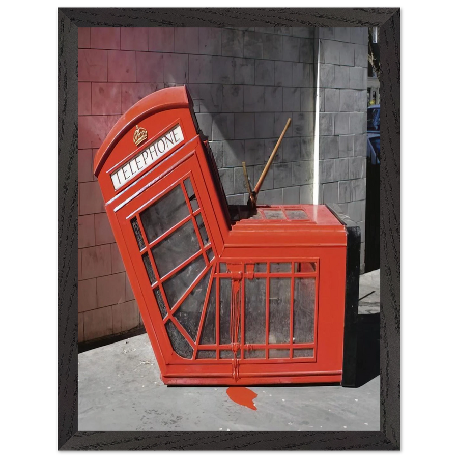 VANDALISED PHONE BOX 2005 by Banksy — Framed art print at Zephyeer