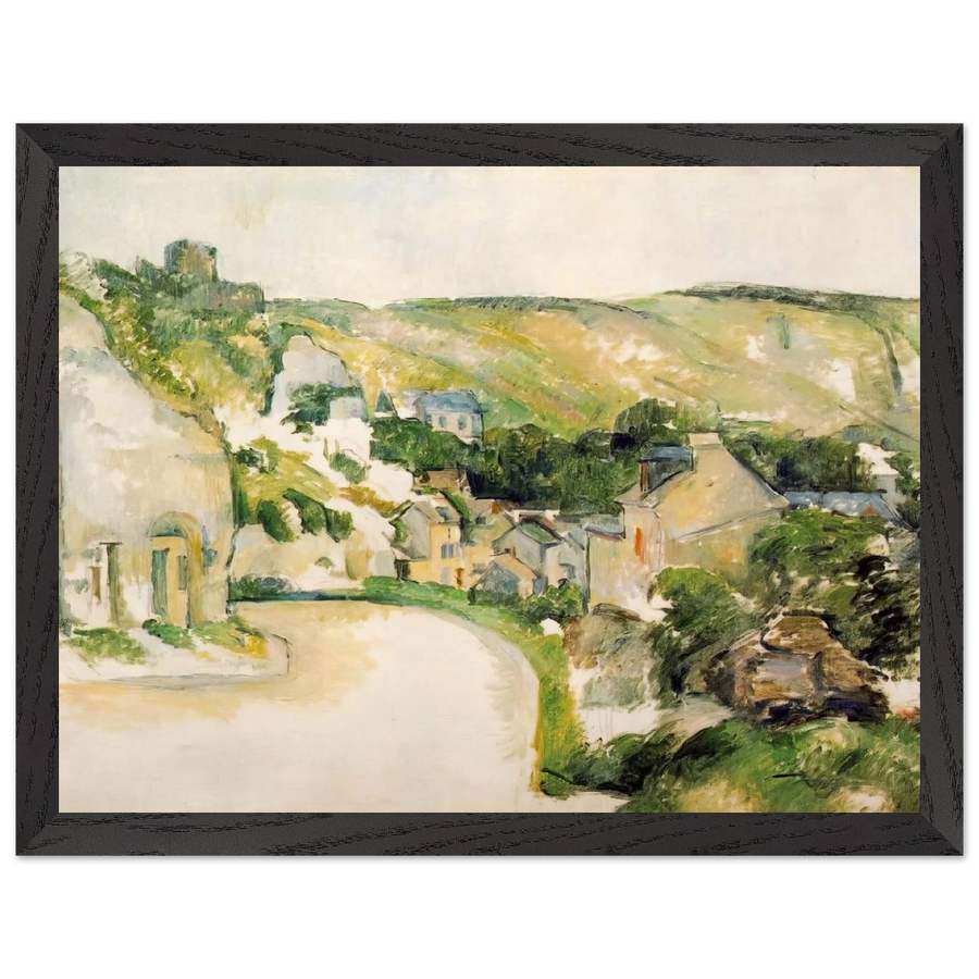 A Turn in the Road at La Roche-Guyon by Paul Cézanne — Framed art print at Zephyeer