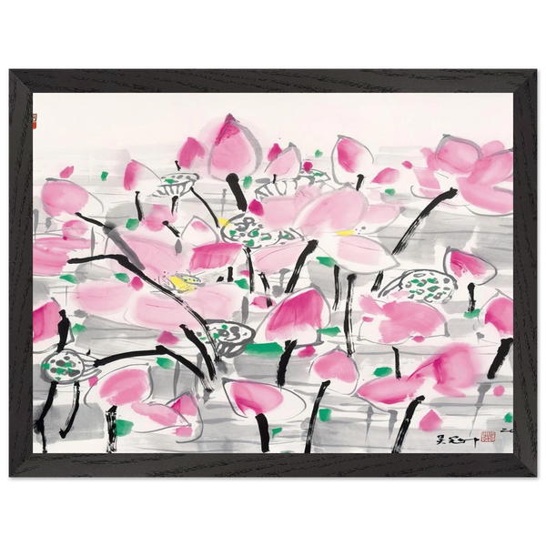 Lotus under the sun - 2001 by Wu Guanzhong — Framed art print at Zephyeer